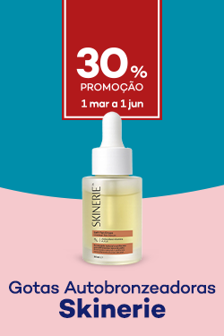 Gotas Bronzeadoras da marca Skinerie com destaque promocional de 30% direto - de 1 mar&ccedil;o a 1 junho